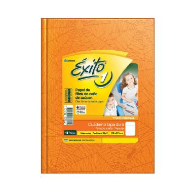 Cuaderno Exito Tapa Dura N°1 16x21cm Forrado Naranja 48 Hojas Rayado