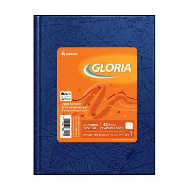 Cuaderno Gloria Tapa Dura N°1 16x21cm Forrado Azul 42 Hojas Cuadriculado