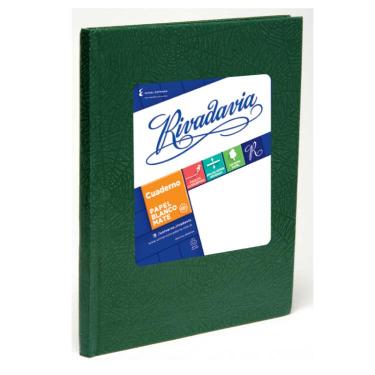 Cuaderno Rivadavia Tapa Dura N°1 Forrado Verde 98 Hojas Rayado