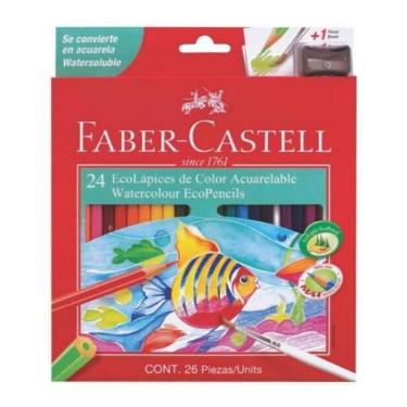 Lapices De Colores Faber Castell Acuarelables Carton x 24 + sacapuntas