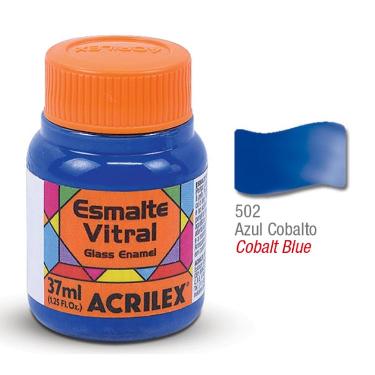Pintura Acrilex Vitral Esmalte 602 Azul Cobalto 37Cc