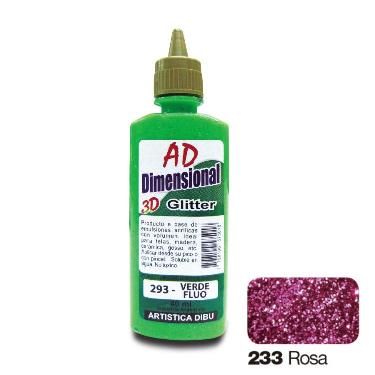 Pintura Dimensional 3D Ad Glitter Rosa 40Ml