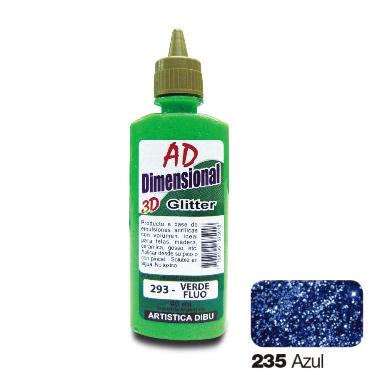 Pintura Dimensional 3D Ad Glitter Azul 40Ml