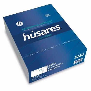 PAPEL FORMULARIO CONTINUO HUSARES 3230 12X38 DUPLICADO QUIMICO
