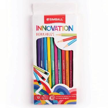 Lapices De Colores Simball Innovation Borrable X 12 Largos