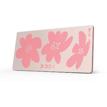 Agenda Mooving 2024 Pocket Spring Flores Rosa Encuadernada Semana A la Vista Art.1401128
