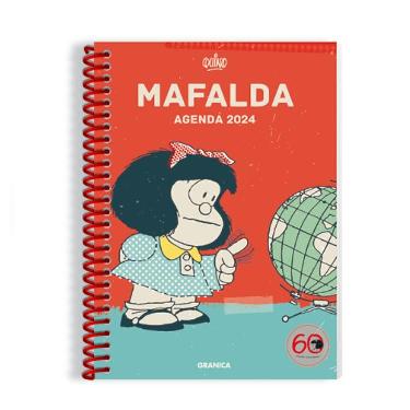 Agenda Granica 2024 Mafalda Con Columna Roja Espiralada Semana a la Vista